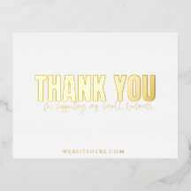 Modernes kleines Unternehmen Dank Karte, Gold Foli