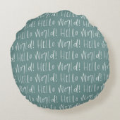 Modernes Kleinkind aquamariner Typografie Foto Rundes Kissen (Rückseite)