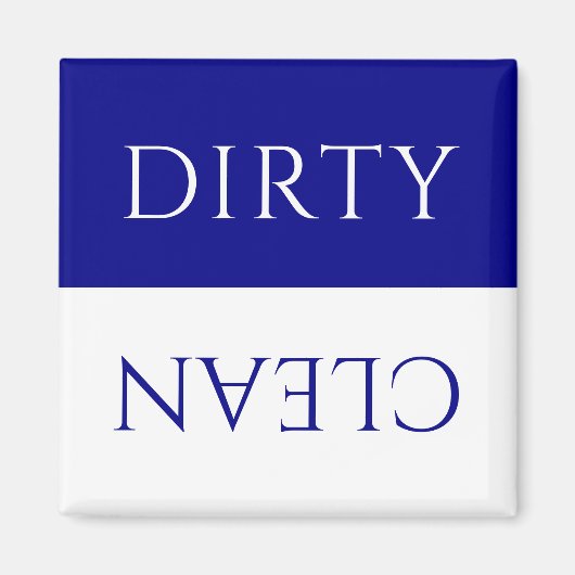 Modernes Kobalt Blue Dirty/sauberes Geschirrspüler Magnet (Vorne)