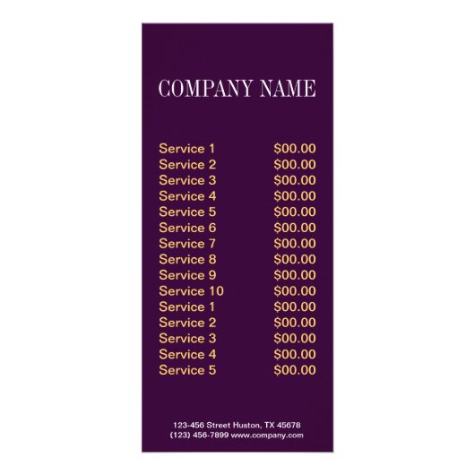 Modernes Konditorgebäck Werbekarte (Hinten)