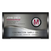 Modernes Konstruktionsmetall, Gerahmt, Monogramm,  Magnetische Visitenkarte (Vorderseite)