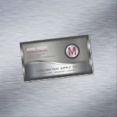 Modernes Konstruktionsmetall, Gerahmt, Monogramm,  Magnetische Visitenkarte (Beispiel)