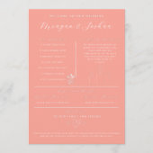 Modernes Koral Infographic Spring Wedding Programm (Vorderseite)