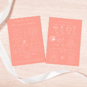 Modernes Koral Infographic Spring Wedding Programm