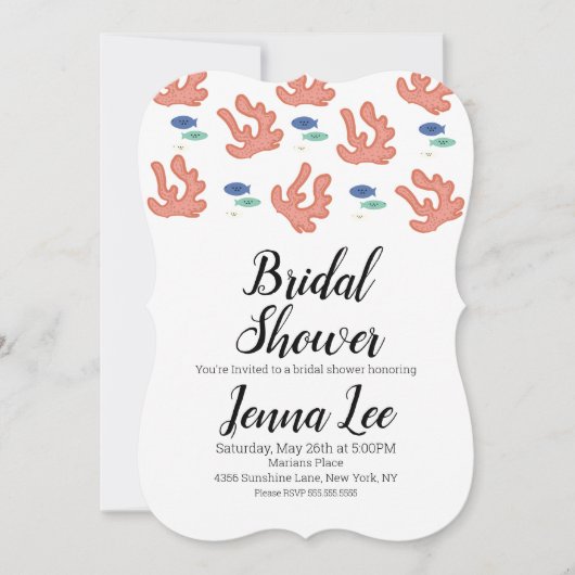 Modernes Korallenriff und Fische Einladung (Vorderseite)