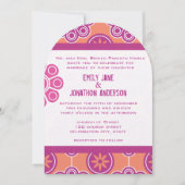 Modernes Korallenrosa und orangefarbenes Muster Einladung (Vorderseite)