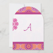 Modernes Korallenrosa und orangefarbenes Muster Einladung (Rückseite)