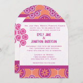 Modernes Korallenrosa und orangefarbenes Muster Einladung (Vorne/Hinten)