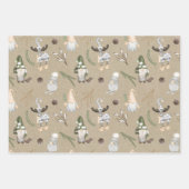 Modernes Kraft-Neutral-Gnome-Muster Geschenkpapier Set (Vorderseite)