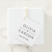 Modernes Kraft- und Black Wedding Monogram Foto Geschenkanhänger (Beispiel)