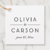 Modernes Kraft- und Black Wedding Monogram Foto Geschenkanhänger (Vorderseite)