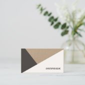 Modernes Kraftpapier Grau weiß Geometrisch Visitenkarte (Stehend Vorderseite)
