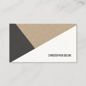 Modernes Kraftpapier Grau weiß Geometrisch Visitenkarte (Vorderseite)