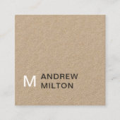 Modernes Kraftpapier Grey White Monogram Consultan Quadratische Visitenkarte (Vorderseite)