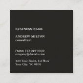 Modernes Kraftpapier Grey White Monogram Consultan Quadratische Visitenkarte (Rückseite)