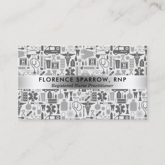 Modernes Krankenschwester-Krankenpflege-Muster Visitenkarte (Vorderseite)