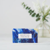 Modernes, kreatives Design Blau Abstrakt Visitenkarte (Stehend Vorderseite)