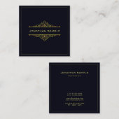 Modernes kreatives Design Elegantes Schwarzes Gold Quadratische Visitenkarte (Vorne/Hinten)