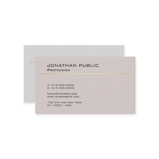 Modernes kreatives Design Minimalistischer Schlich Visitenkarte (Vorderseite/Rückseite Beispiel)