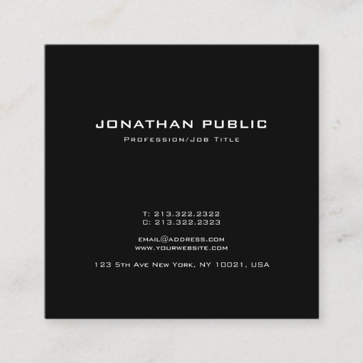 Modernes, kreatives, einfaches Design Trendsetter Quadratische Visitenkarte (Vorderseite)