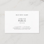 Modernes kreatives Minimalistisches Berufliches Gl Visitenkarte (Rückseite)
