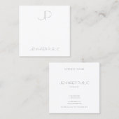 Modernes kreatives Monogramm-einfache schicke Quadratische Visitenkarte (Vorne/Hinten)