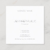 Modernes kreatives Monogramm-einfache schicke Quadratische Visitenkarte (Rückseite)