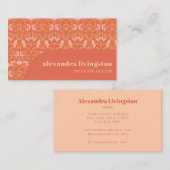 Modernes kreatives Orange Botanisches Beruflich Visitenkarte (Vorne/Hinten)