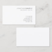 Modernes, kreatives schlankes Design Schlichte Whi Visitenkarte (Vorne/Hinten)