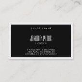 Modernes, kreatives Schwarz-Weiß-Berufliches Schli Visitenkarte (Rückseite)