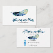 Modernes kreatives Verfasser-Feder-Logo Visitenkarte (Vorne/Hinten)