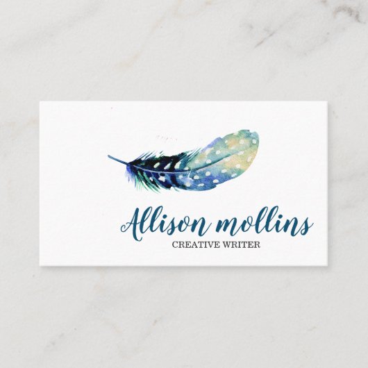 Modernes kreatives Verfasser-Feder-Logo Visitenkarte (Vorderseite)