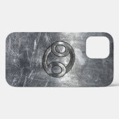 Modernes Krebszeichen im Silver Metal Stil Case-Mate iPhone Hülle (Rückseite (Horizontal))