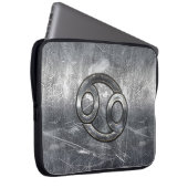 Modernes Krebszeichen im Silver Metal Stil Laptopschutzhülle (Vorne Rechts)