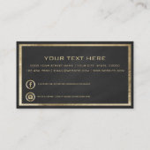 Modernes Kreide Schwarze Imitate Gold VIP-Karte Mi Visitenkarte (Rückseite)