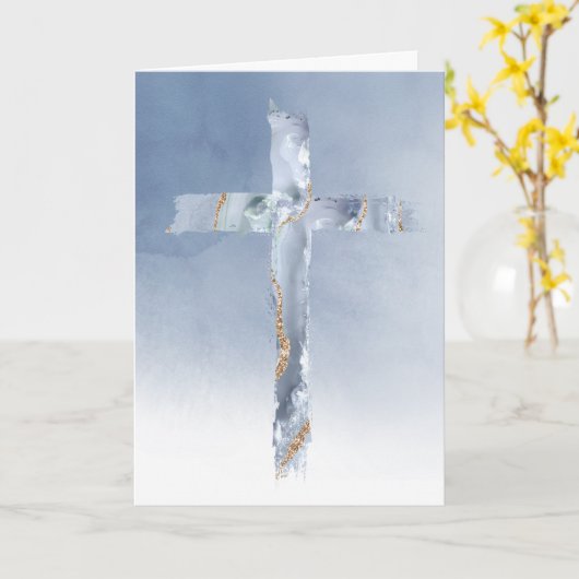 modernes Kreuz Karte (Gelbe Blume)