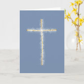 modernes Kreuz mit blauem Hintergrund Karte (Gelbe Blume)