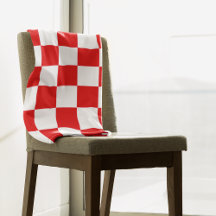 Modernes kroatisches Rotes Schachbrett Muster Flee
