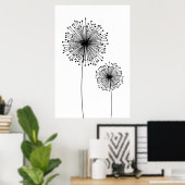 Modernes Kronleuchter Blume CUSTOM FARBPoster Poster (Heimbüro)