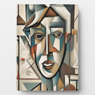 Modernes kubistisches Portrait Abstrakt Art Fotoplatte