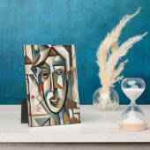 Modernes kubistisches Portrait Abstrakt Art Fotoplatte (Seite)