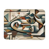 Modernes kubistisches Portrait Abstrakt Art Magnet (Horizontal)