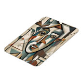 Modernes kubistisches Portrait Abstrakt Art Magnet (Linke Seite)