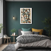 Modernes kubistisches Portrait Abstrakte Wall Art Poster
