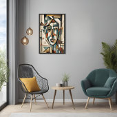 Modernes kubistisches Portrait Abstrakte Wall Art Poster