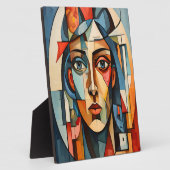 Modernes kubistisches Portrait Geometric Wall Art  Fotoplatte (Seite)