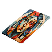 Modernes kubistisches Portrait Geometric Wall Art Magnet (Linke Seite)