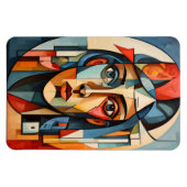 Modernes kubistisches Portrait Geometric Wall Art Magnet (Horizontal)