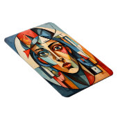 Modernes kubistisches Portrait Geometric Wall Art Magnet (Rechte Seite)