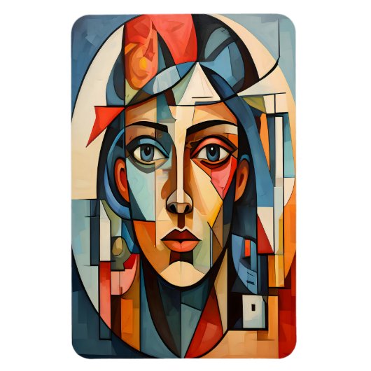 Modernes kubistisches Portrait Geometric Wall Art Magnet (Vertikal)